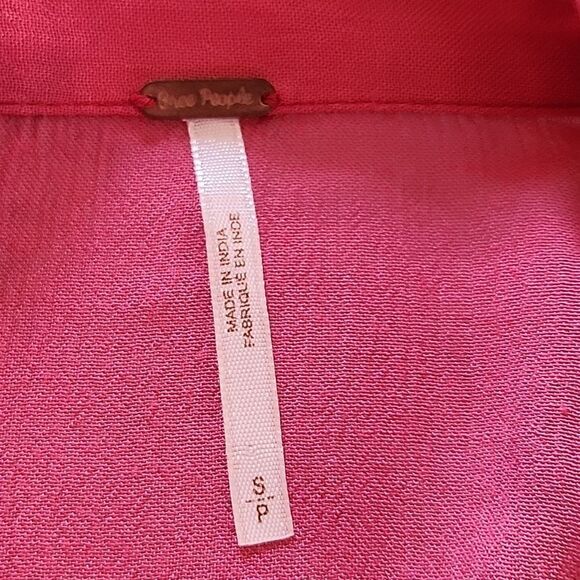 Free People Sheer Pink Tie Dye Button Down Top Size Small - Picture 8 of 8